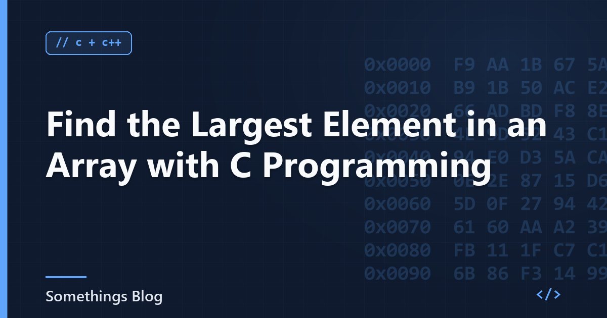 Find the Largest Element in an Array with C Programming