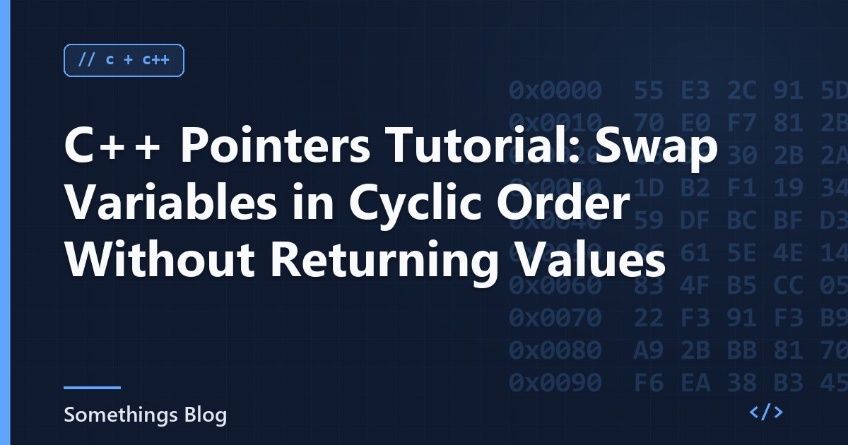 C++ Pointers Tutorial: Swap Variables in Cyclic Order Without Returning Values